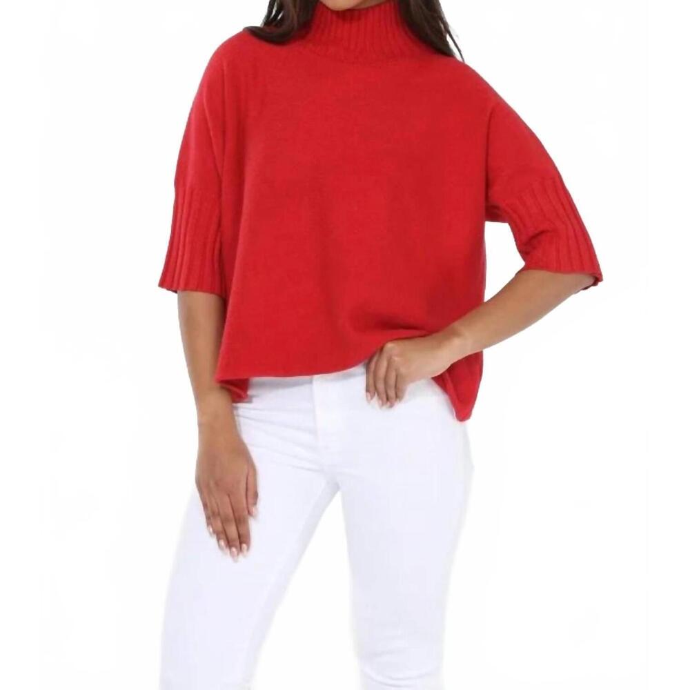 NEW RAIN AND ROSE maple turtleneck sweater in red